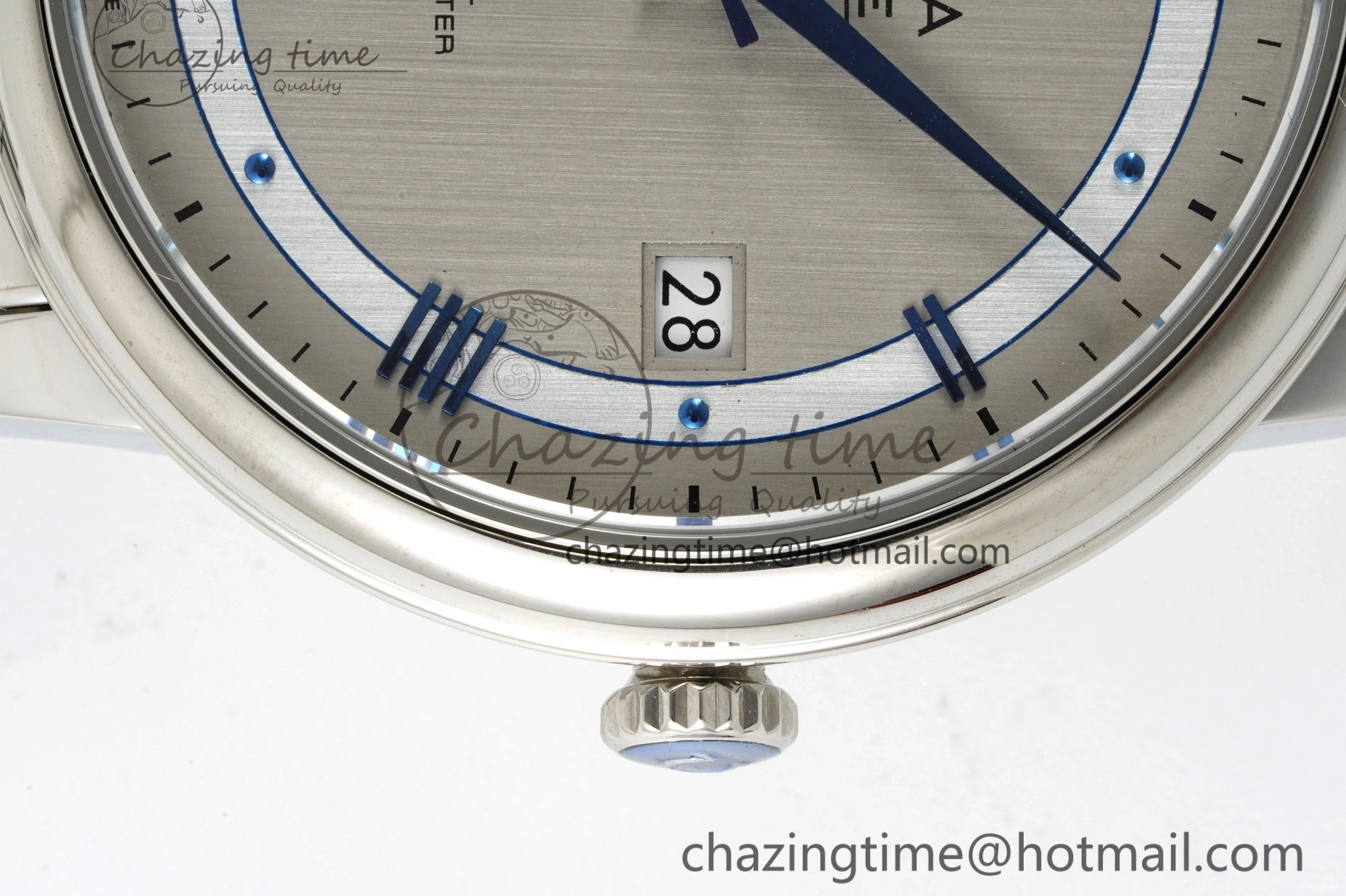 0506 FlexibleFit De Ville SS TWF 1:1 Best Edition Gray Dial Blue Markers on SS Bracelet MIYOTA 7843